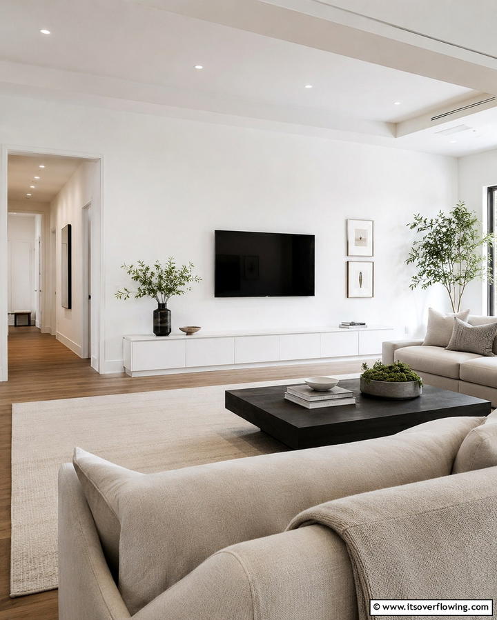 Bright White Walls for Spacious Appeal - 25 White Living Room Ideas for a Timeless Look