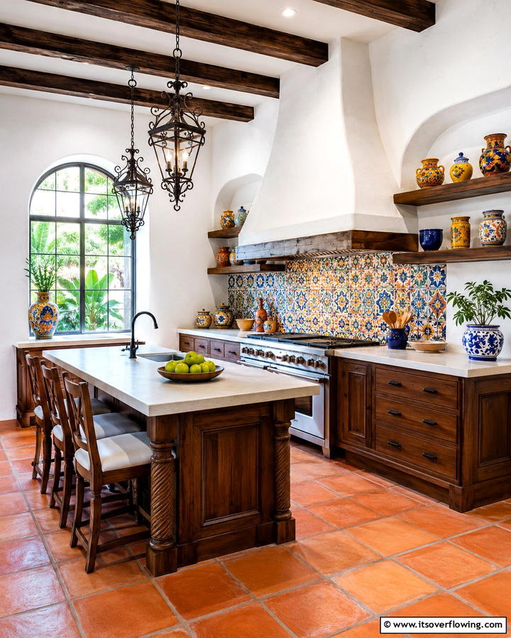 Bright Whitewashed Walls - 30 Spanish Style Kitchen Ideas for Old-World Elegance