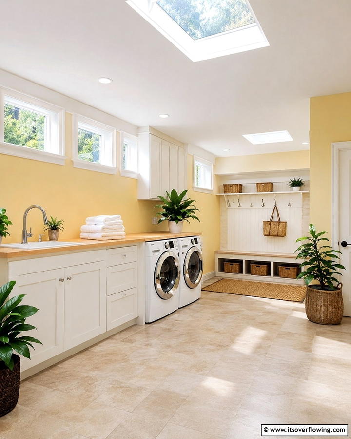 Bright Windows and Skylights - 30 Basement Laundry Room Ideas for Functional Utility Spaces