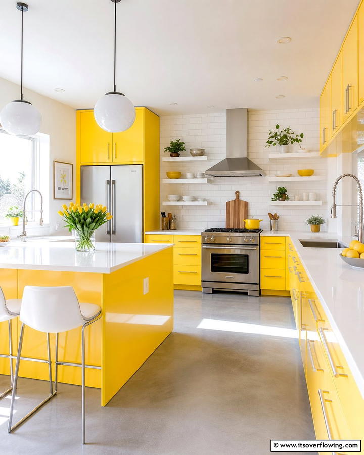 Bright Yellow Optimism - 21 Kitchen Cabinet Color Ideas for Bold & Subtle Styles