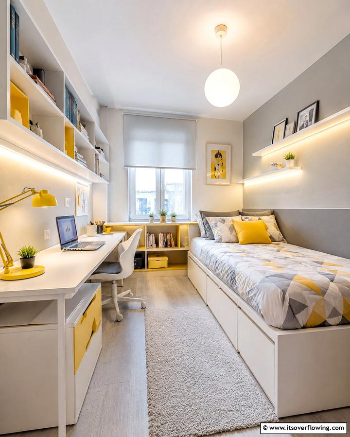 Bright and Adjustable Lighting - 20 Student Bedroom Design Ideas for Study and Sleep