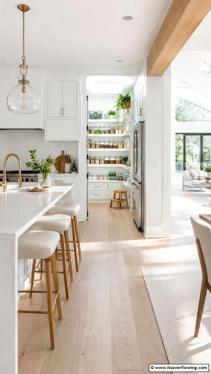 Bright and Airy Corner Pantry - 30 Corner Pantry Ideas to Maximize Kitchen Storage
