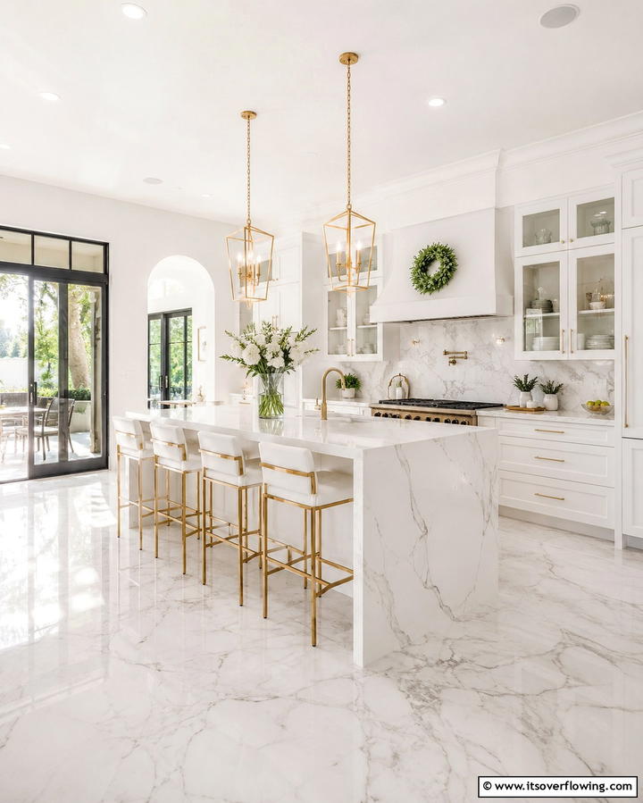 Bright and Airy Designs - 30 Luxe Black, White, and Gold Kitchen Ideas for Elegant Spaces