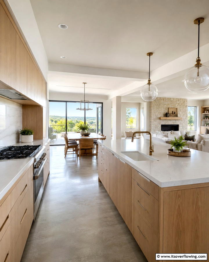 Bright and Airy Open Concept Kitchen - 30 White Oak Cabinet Kitchen Ideas for Timeless Style