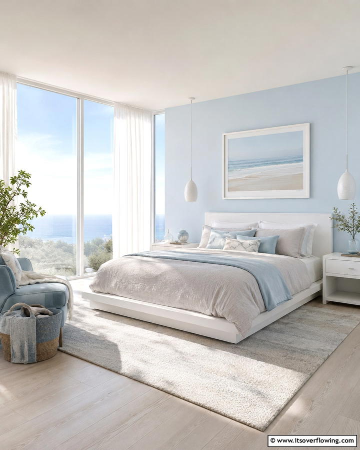 Bright and Airy Retreat - 30 Calming Blue and Grey Bedroom Ideas for Relaxing Retreats