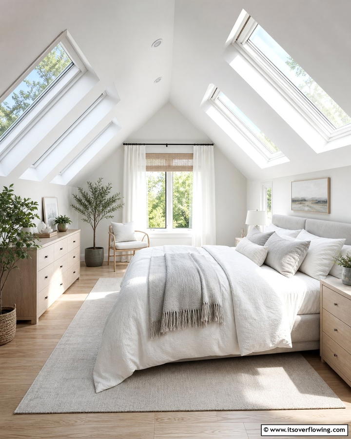 Bright and Airy Skylight Retreat - 25 Attic Bedroom Ideas to Transform Your Space