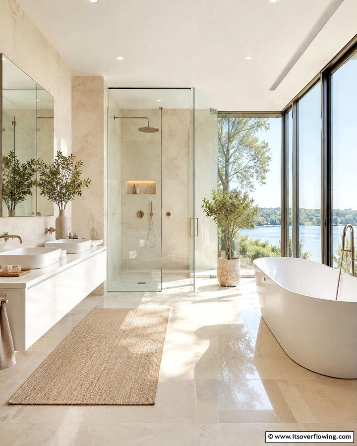 Bright and Airy Space - 30 Beige Bathroom Ideas for Timeless and Serene Design Schemes