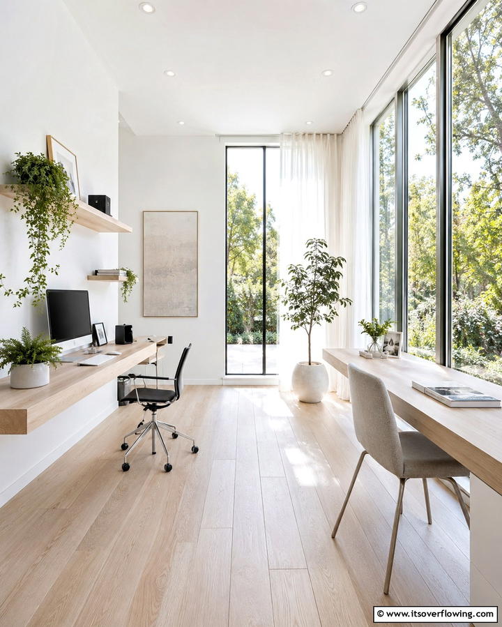 Bright and Airy Study Room - 30 Homeschool Room Ideas- Functional Learning Spaces at Home