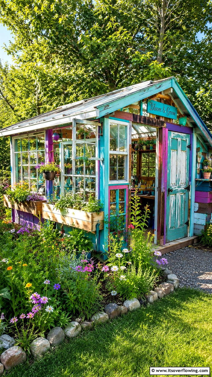 Bright and Breezy Plant Oasis - 30 Greenhouse and Shed Combo Ideas- Space-Saving Designs