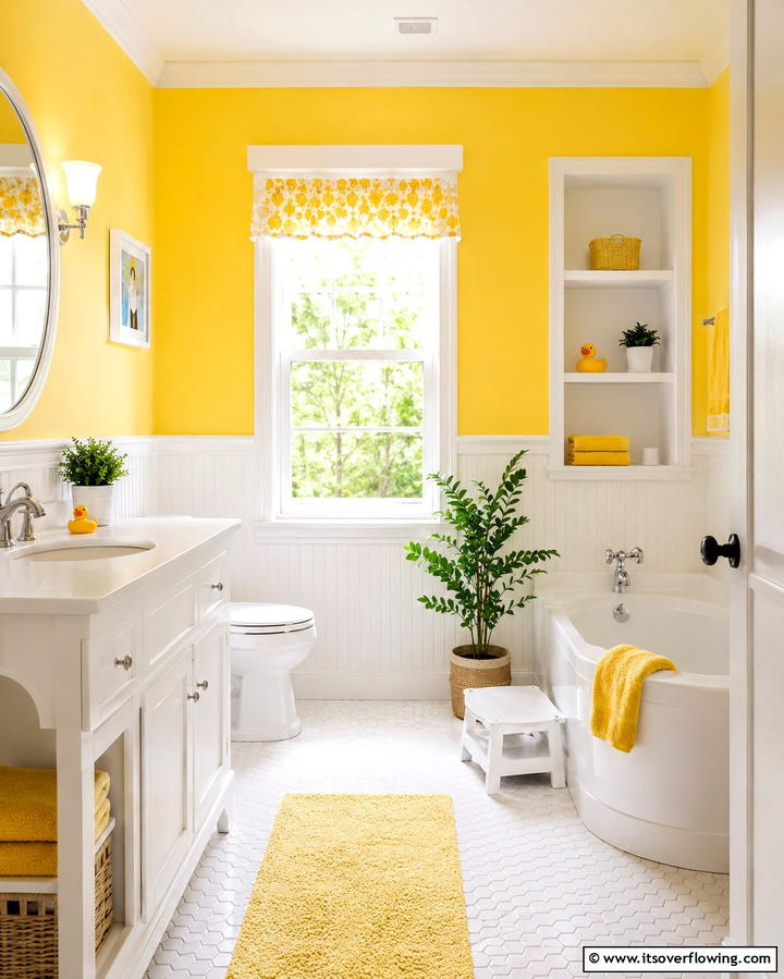 Bright and Cheerful Paint Colors - 25 Kids Bathroom Ideas for Fun and Functionality