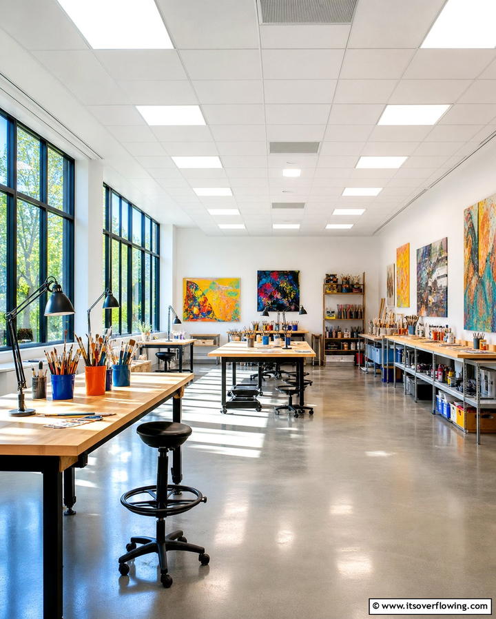 Bright and Functional Lighting - 25 Art Room Ideas for Creative Inspiration