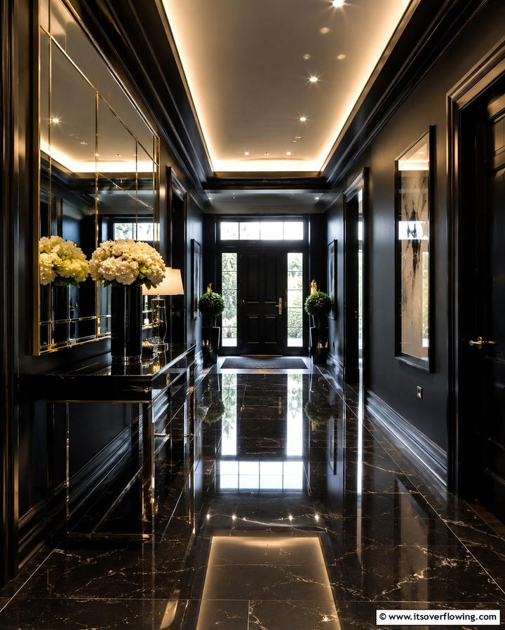 Brightened Dark Interiors - 30 Black Hallway Ideas for Dramatic and Sophisticated Spaces