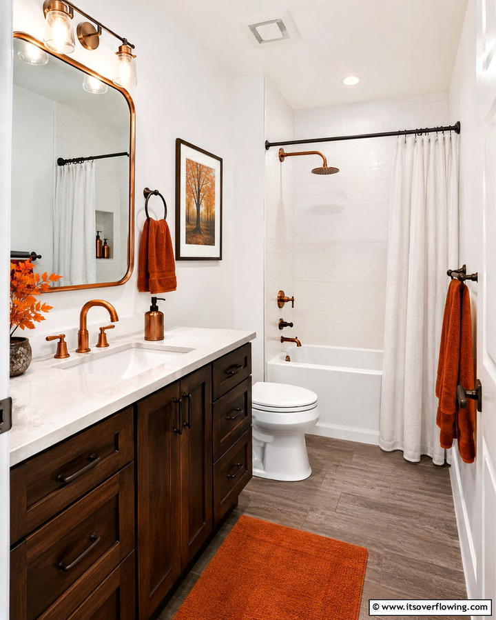 Bronze or Copper Fixtures - 25 Fall Bathroom Decor Ideas for a Seasonal and Stylish Update