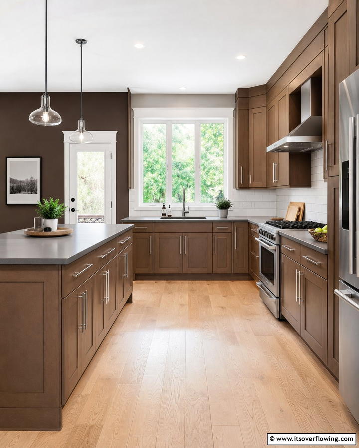 Brown Shaker Style Cabinets for Timeless Appeal - 20 Brown Kitchen Cabinets Ideas for a Warm and Inviting Space