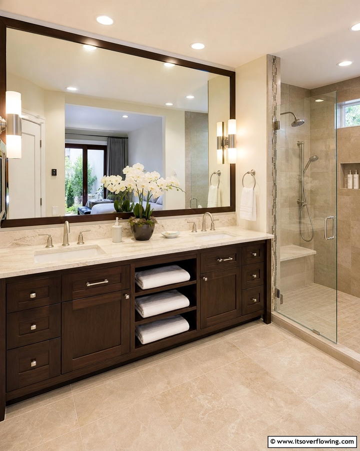 Brown Vanity for a Functional Focal Point - 25 Brown Bathroom Ideas for a Warm and Inviting Space