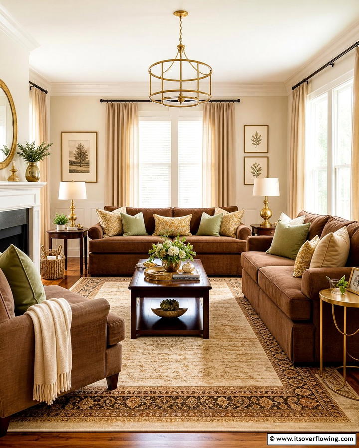 Brown and Beige Combination for Subtle Contrast - 25 Brown Living Room Ideas for Warm and Cozy Vibes