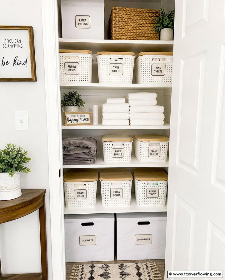 Budget Friendly Organization - 30 Linen Closet Organization Ideas for Maximized Storage