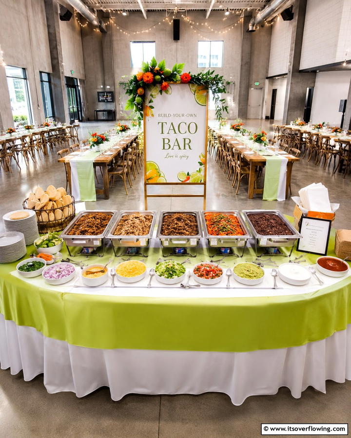 Build Your Own Taco Bar - 25 Wedding Buffet Ideas for a Memorable Reception