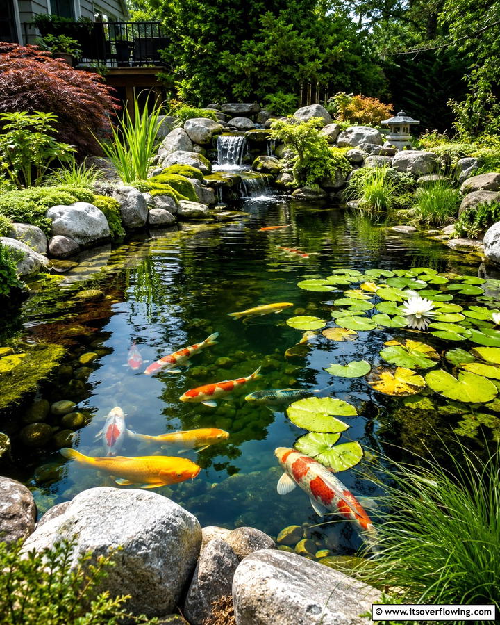 Build a Backyard Pond with Fish - 25 Large Backyard Landscaping Ideas for a Stunning Outdoor Oasis