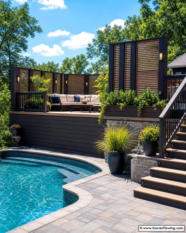 Build a Raised Deck with Screens - 20 Pool Privacy Ideas to Enhance Your Outdoor Space
