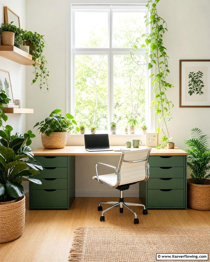 Building a Green Workspace - 25 Desk in Front of Window Ideas for a Bright Workspace