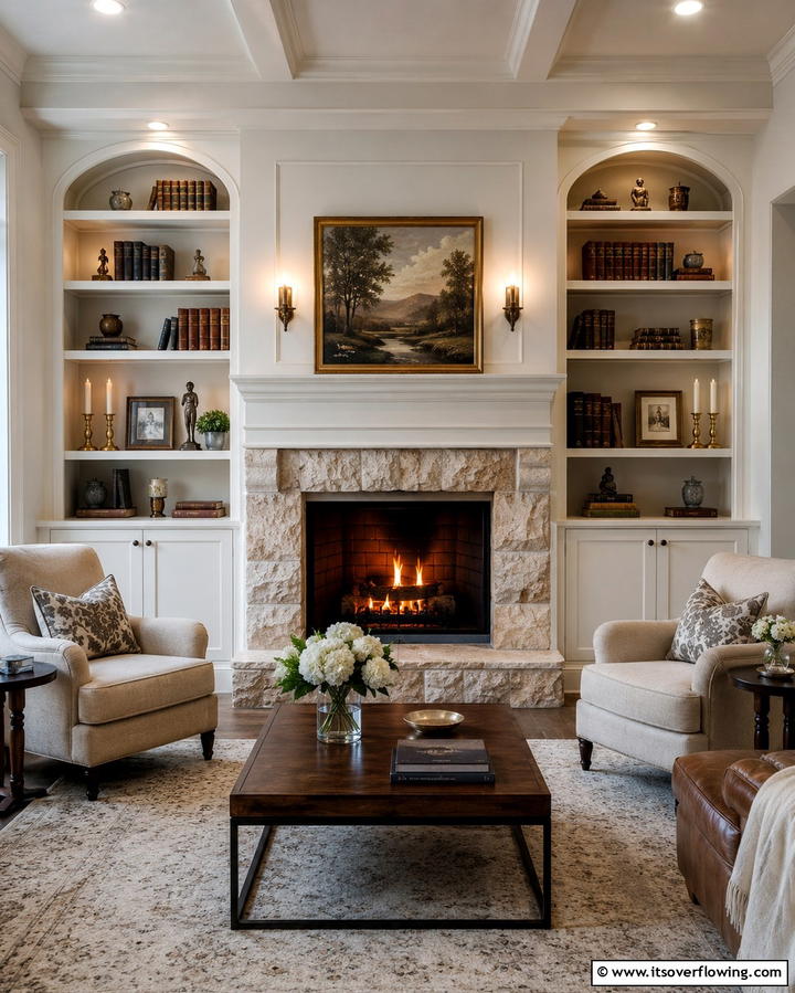 Built In Alcove Shelves for a Cozy Nook - 25 Living Room Bookshelf Ideas for Stylish Storage