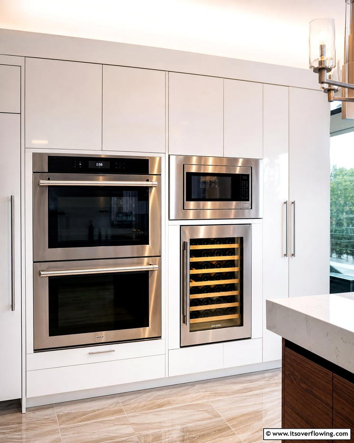 Built In Appliances for a Seamless Look - 25 White Kitchen with Stainless Steel Appliances Ideas