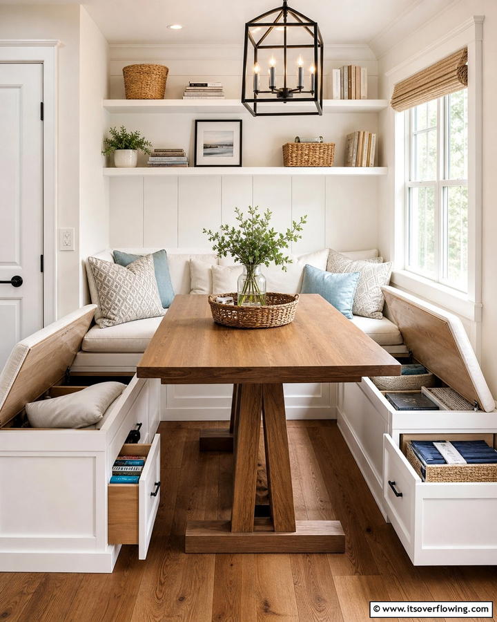Built In Banquette with Storage - 21 Banquette Seating Ideas for Stylish & Functional Dining Spaces