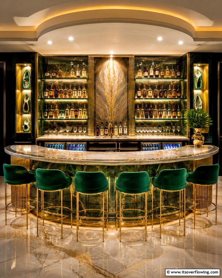 Built In Bar for Convenience - 30 Sophisticated Cigar Room Designs for Luxurious Relaxation