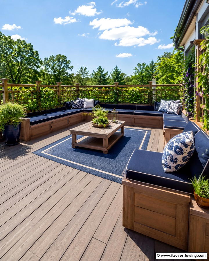Built In Bench Seating - 25 Deck Furniture Ideas for Comfortable Outdoor Living