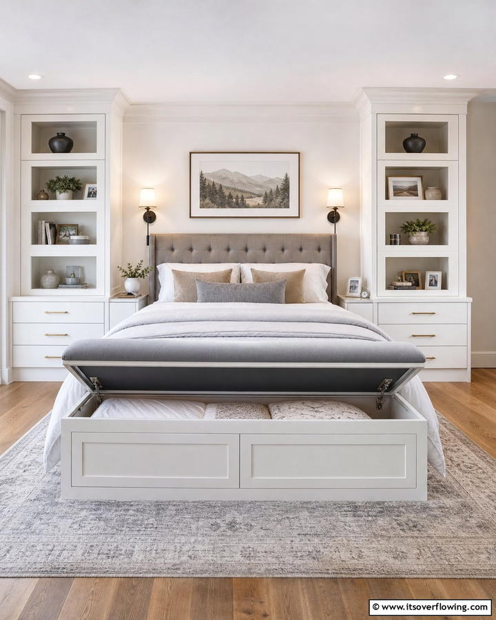 Built In Bench Storage - 20 Comforter Storage Ideas to Maximize Space