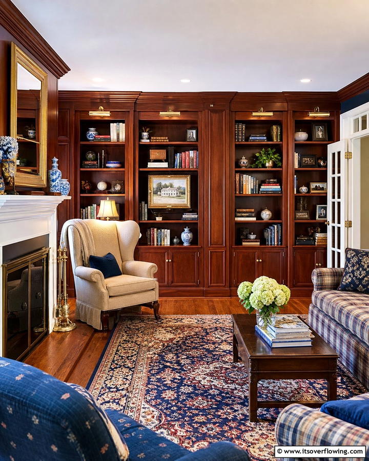 Built In Bookshelves - 20 Colonial Living Room Ideas for a Classic and Timeless Look