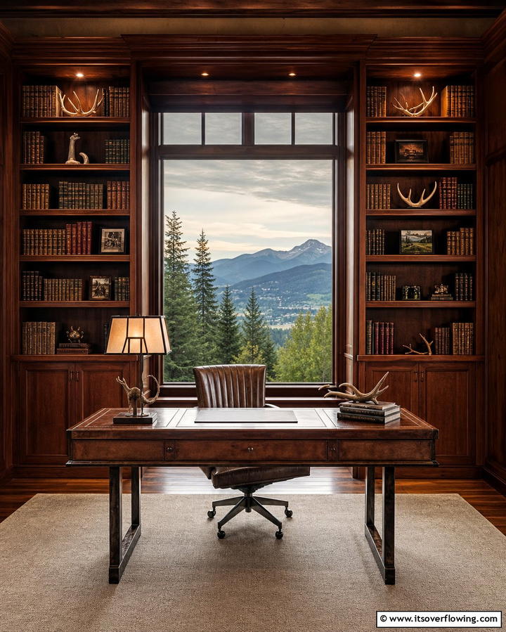 Built In Bookshelves for Hunting Literature - 25 Hunting Room Ideas for the Ultimate Sportsman’s Retreat