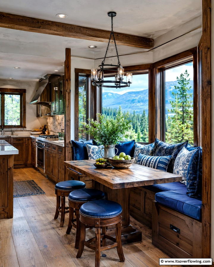 Built In Breakfast Nook - 25 Mountain House Kitchen Ideas for Rustic Charm