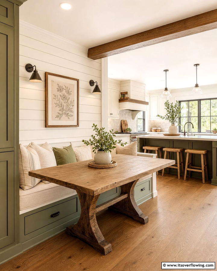 Built In Breakfast Nook - 25 Barndominium Kitchen Ideas for a Rustic and Modern Space