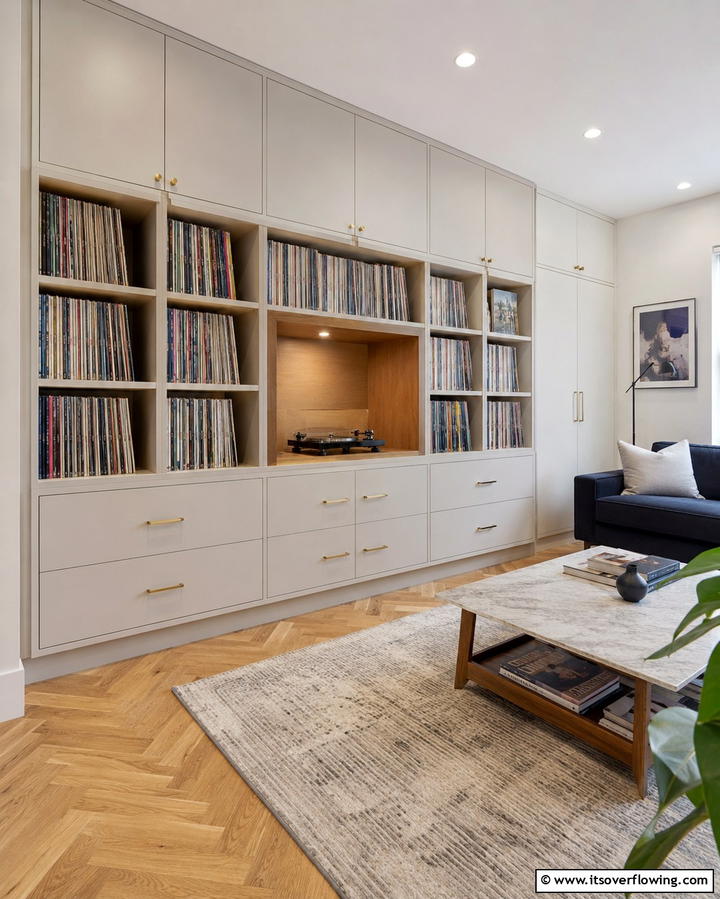 Built In Cabinetry - 20 Vinyl Record Storage Ideas for Music Lovers