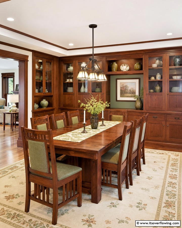 Built In Cabinets for Functional Elegance - 20 Craftsman Dining Room Ideas for a Timeless Look