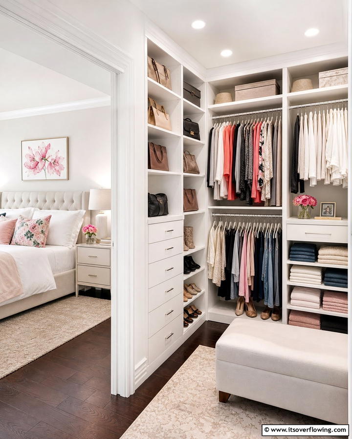 Built In Closet Organizers for Efficiency - 25 Bedroom Ideas for Women to Reflect Personal Style