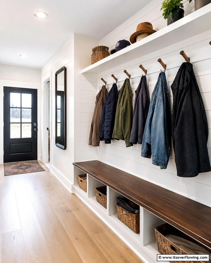 Built In Coat Rack - 25 Entryway Closet Ideas to Maximize Storage and Style