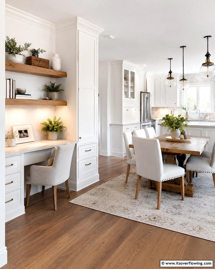 Built In Desk Area - 25 Eat in Kitchen Ideas for a Cozy and Functional Dining Space