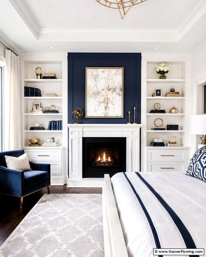 Built In Fireplace with Shelving - 30 Bedroom Fireplace Ideas for Cozy Warmth & Ambiance