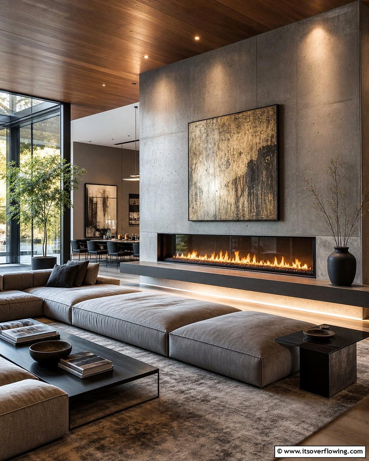 Built In Fireplaces - 25 Luxury Living Room Ideas for a Sophisticated Look