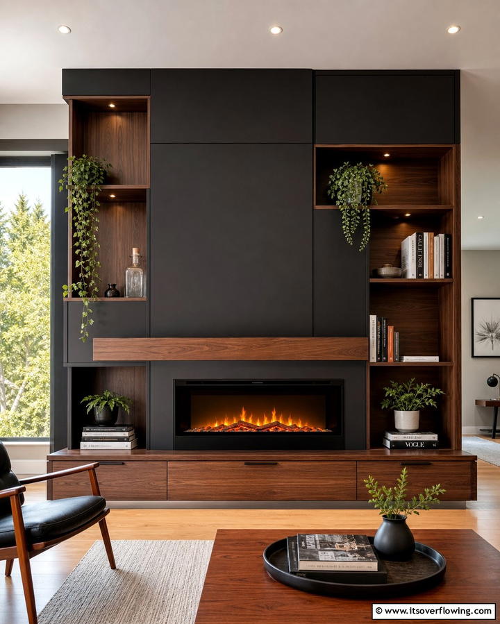 Built In Fireplaces with Shelving Units - 25 Small Living Room Fireplace Ideas for Cozy Homes