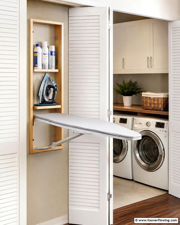 Built In Ironing Board - 25 Laundry Closet Ideas for Small Spaces