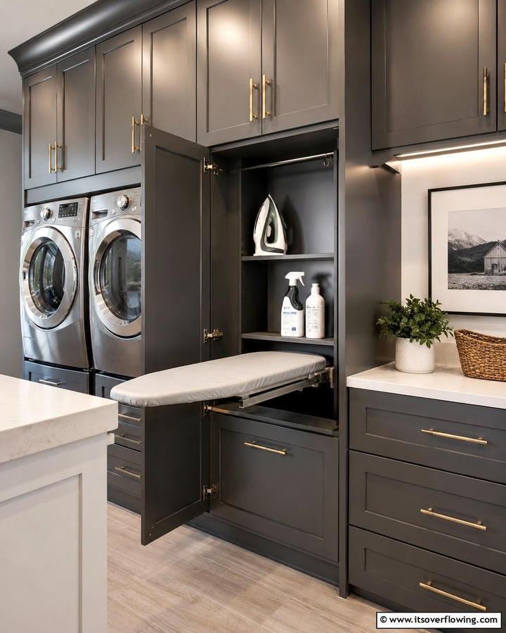 Built In Ironing Station - 25 Laundry Closet Ideas for Small Spaces
