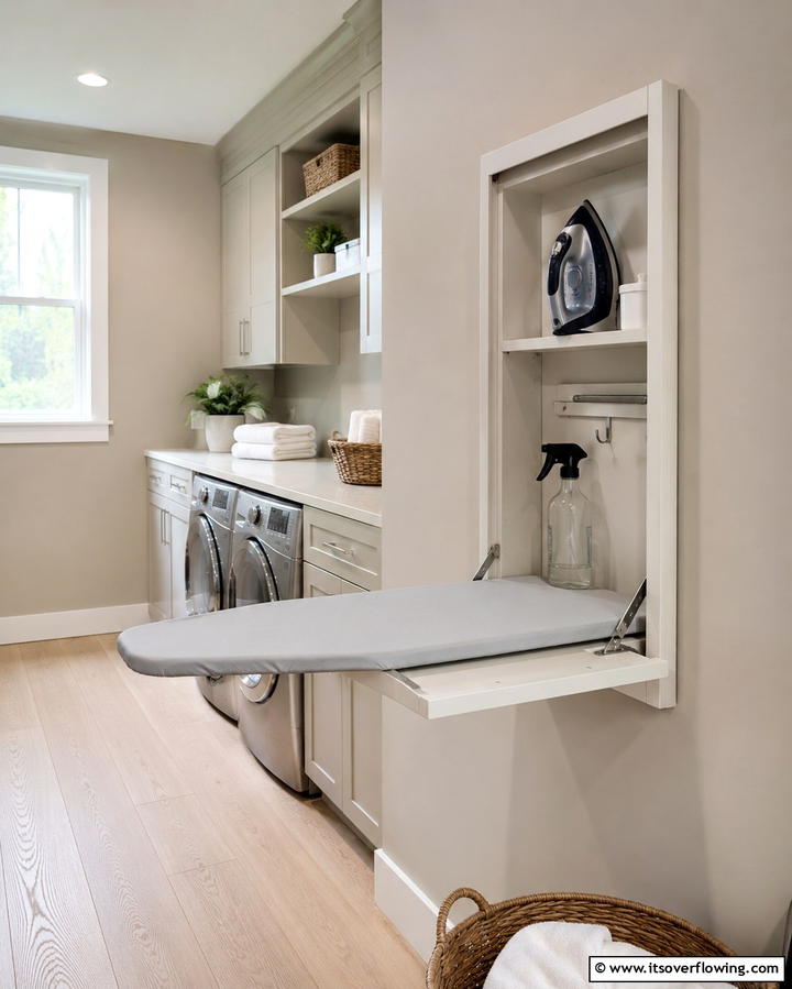 Built In Ironing Stations for Seamless Convenience - 25 Modern Laundry Room Ideas for a Functional Space