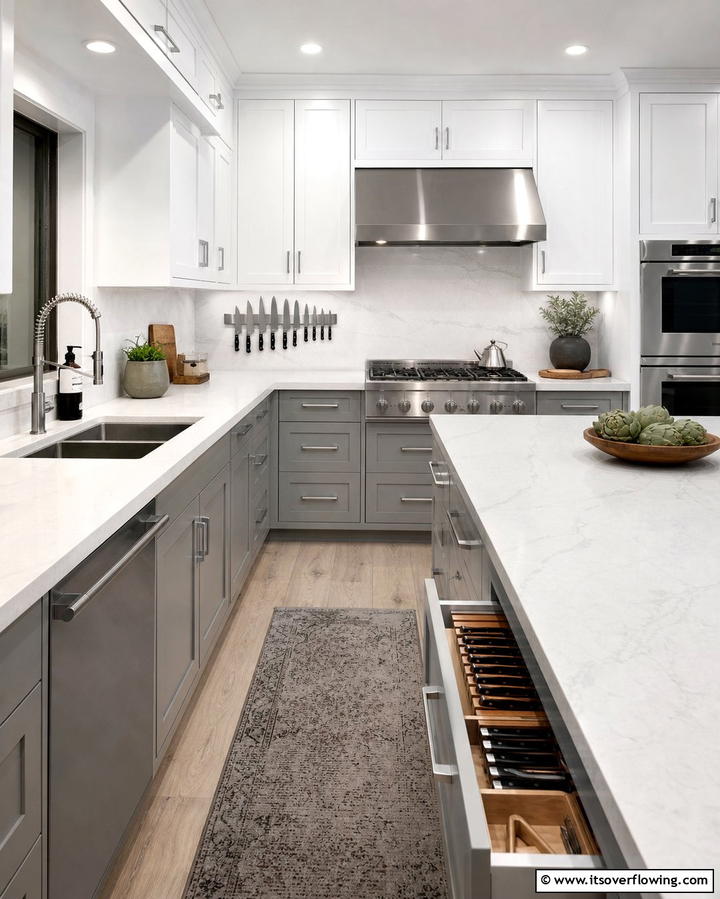 Built In Knife Storage - 25 Practical Dirty Kitchen Ideas for Efficient Cooking Spaces