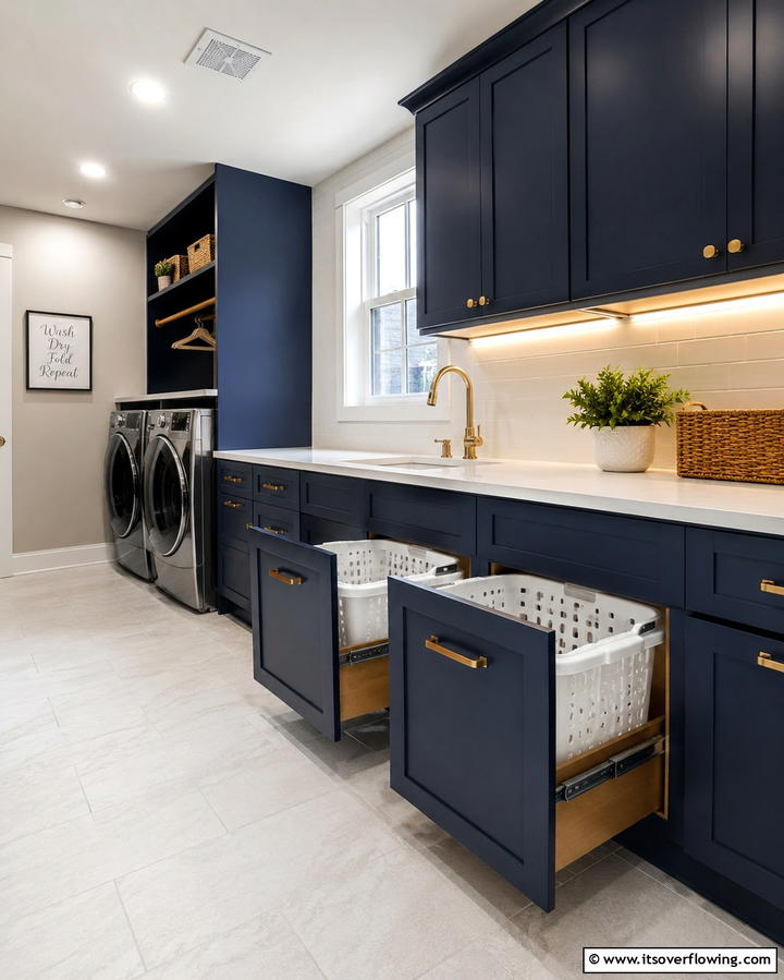 Built In Laundry Basket Drawers - 25 Laundry Basket Storage Ideas for a Tidy Home