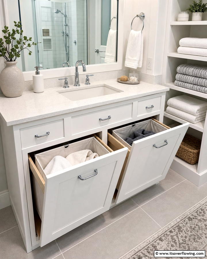 Built In Laundry Hampers - 25 Family Bathroom Ideas for Functional and Stylish Spaces