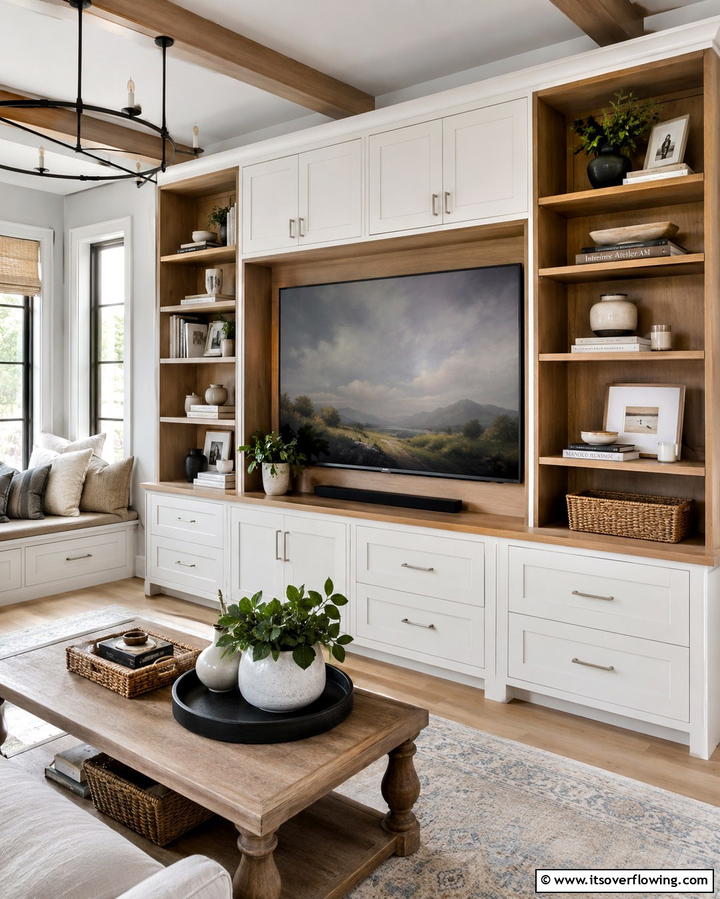 Built In Media Storage Solutions - 30 Media Room Ideas for Ultimate Living Room Entertainment
